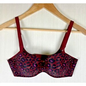 Victoria Sport by Victorias Secret Bra Sz‎ 32C Burgundy Red Leopard Print